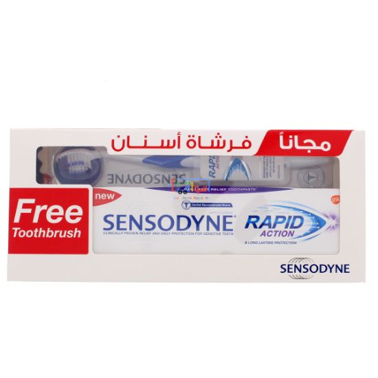 Picture of Sensodyne Rapid Action Tooth Paste 75ml + Tooth Brush