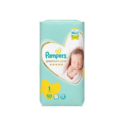 Picture of Pampers Premium Care Diapers, Size 1, Newborn, 2-5 kg, 50 Count
