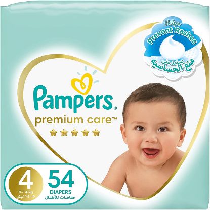 Picture of Pampers Premium Care Diapers, Size 4, Maxi, 9-14 kg, Mega Pack, 54 Count