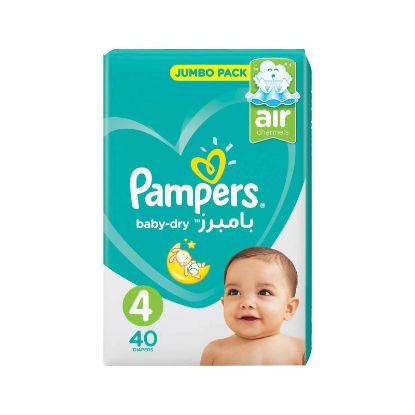 Picture of Pampers Active Baby Dry Diapers, Maxi Plus, Size 4, 9-14 kg, 40 Diapers
