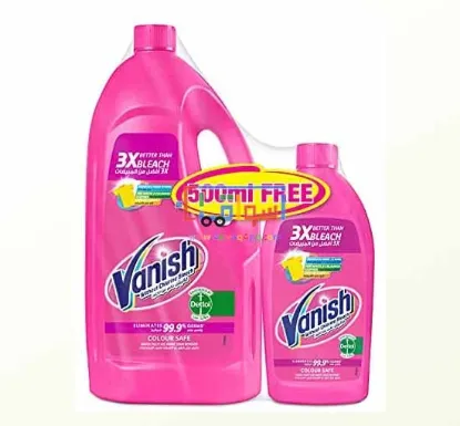 Picture of Vanish Stain Remover for Colored and White Clothes, 1.8 L + 500 ml, Pink Liquid (Pack of 2)