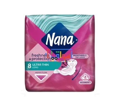 Picture of Nana Ultra Long/Super Sanitary Pads With Wings, 8 Count
